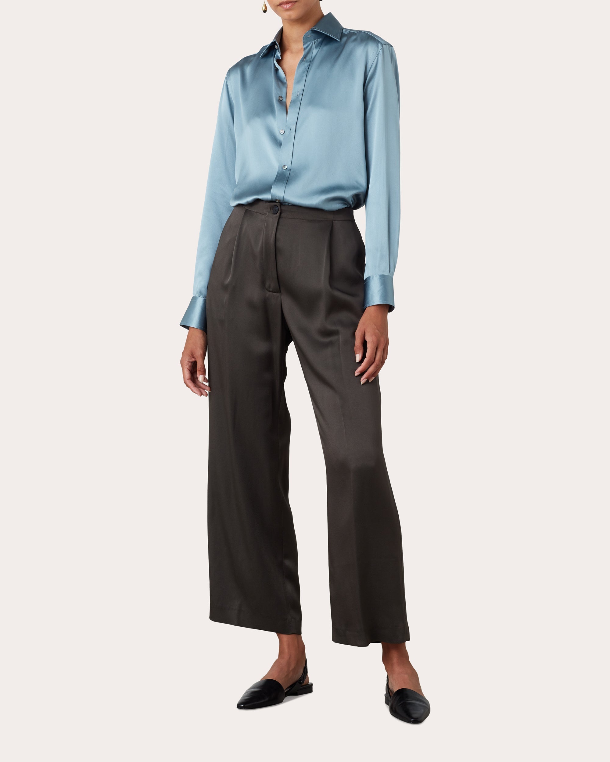The Boyfriend Silk-Satin Shirt