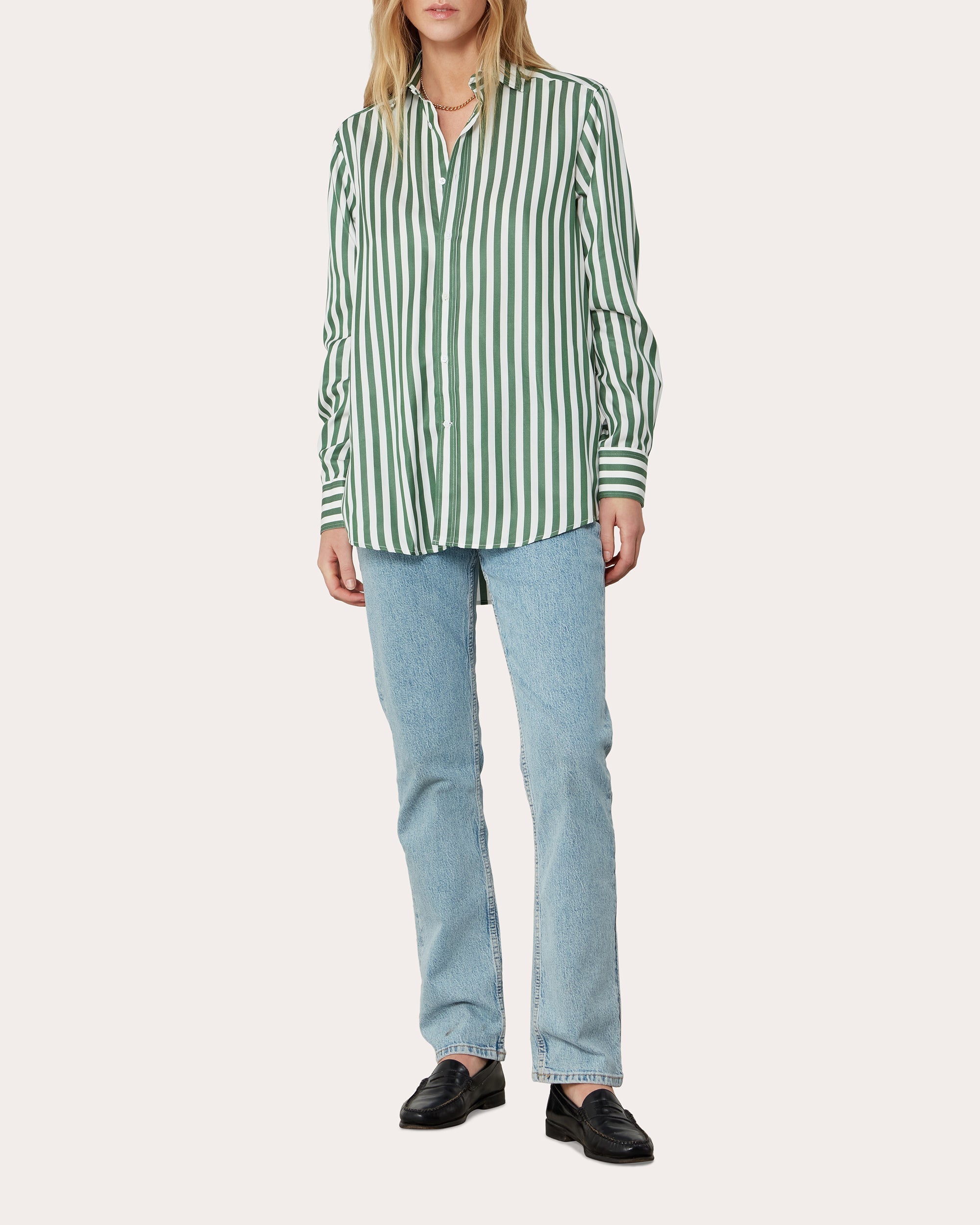 The Boyfriend Striped Tencel Shirt