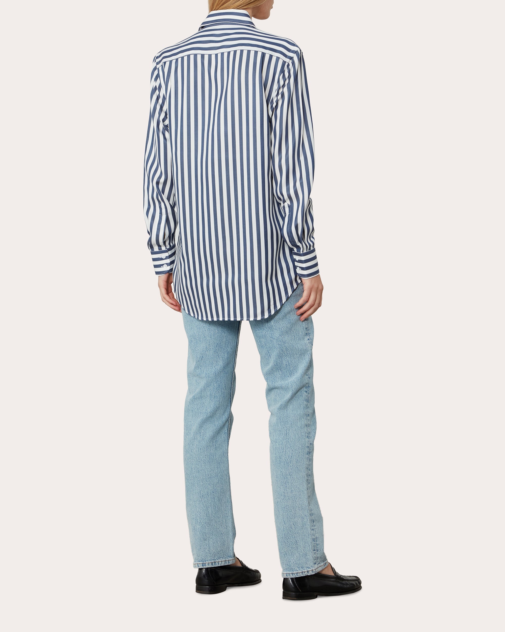 The Boyfriend Striped Tencel Shirt