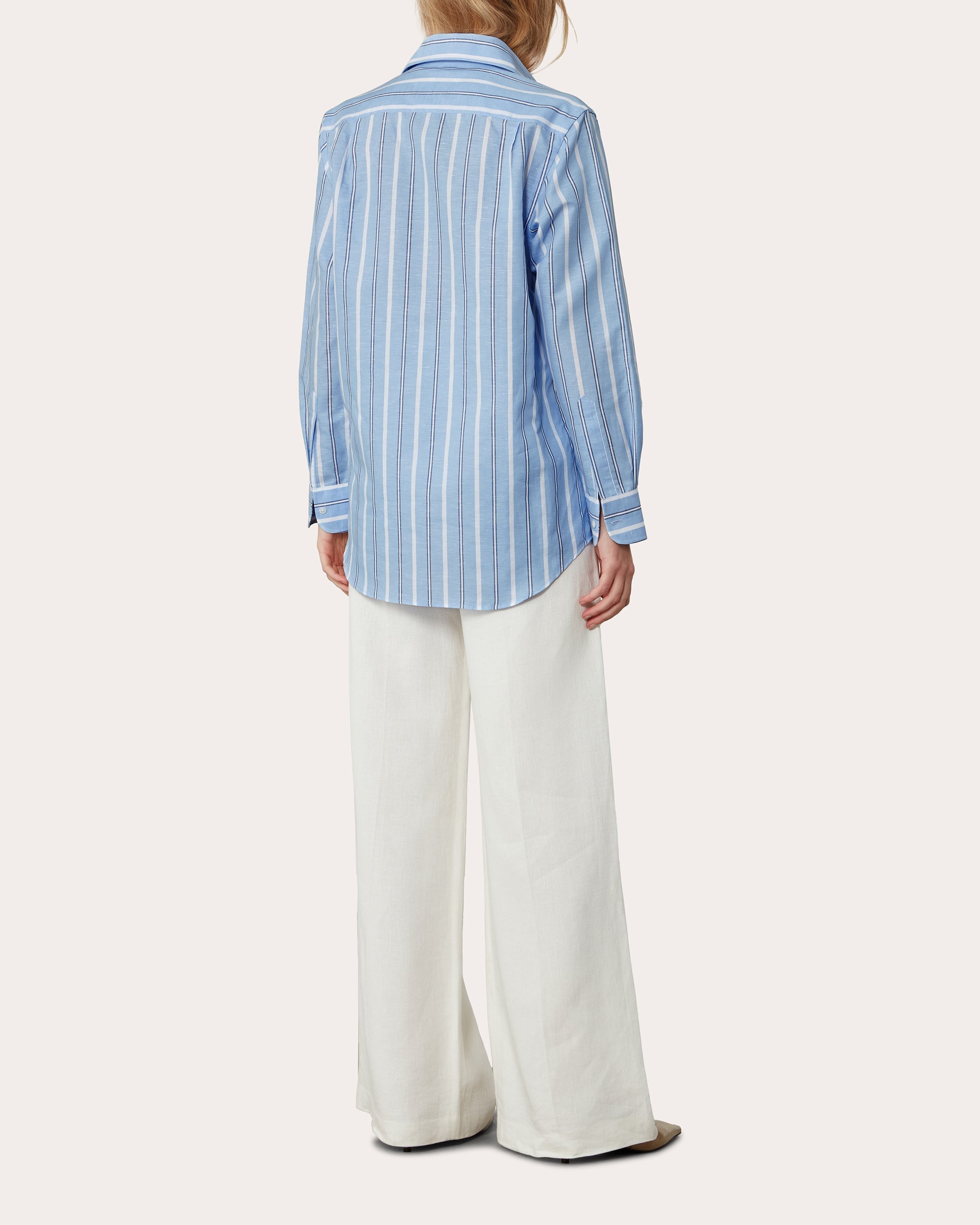 The Boyfriend Striped Linen-Cotton Blend Shirt