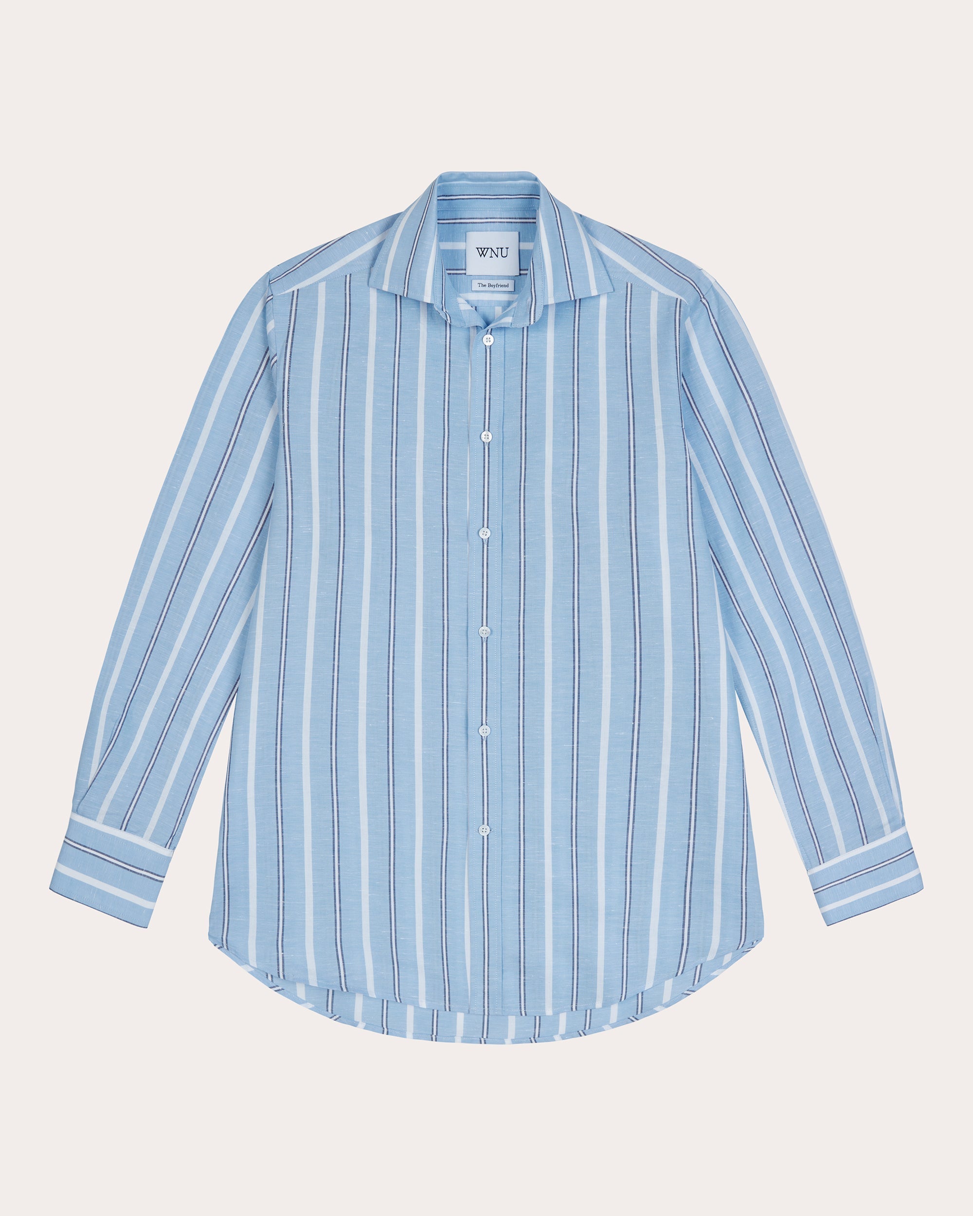 The Boyfriend Striped Linen-Cotton Blend Shirt