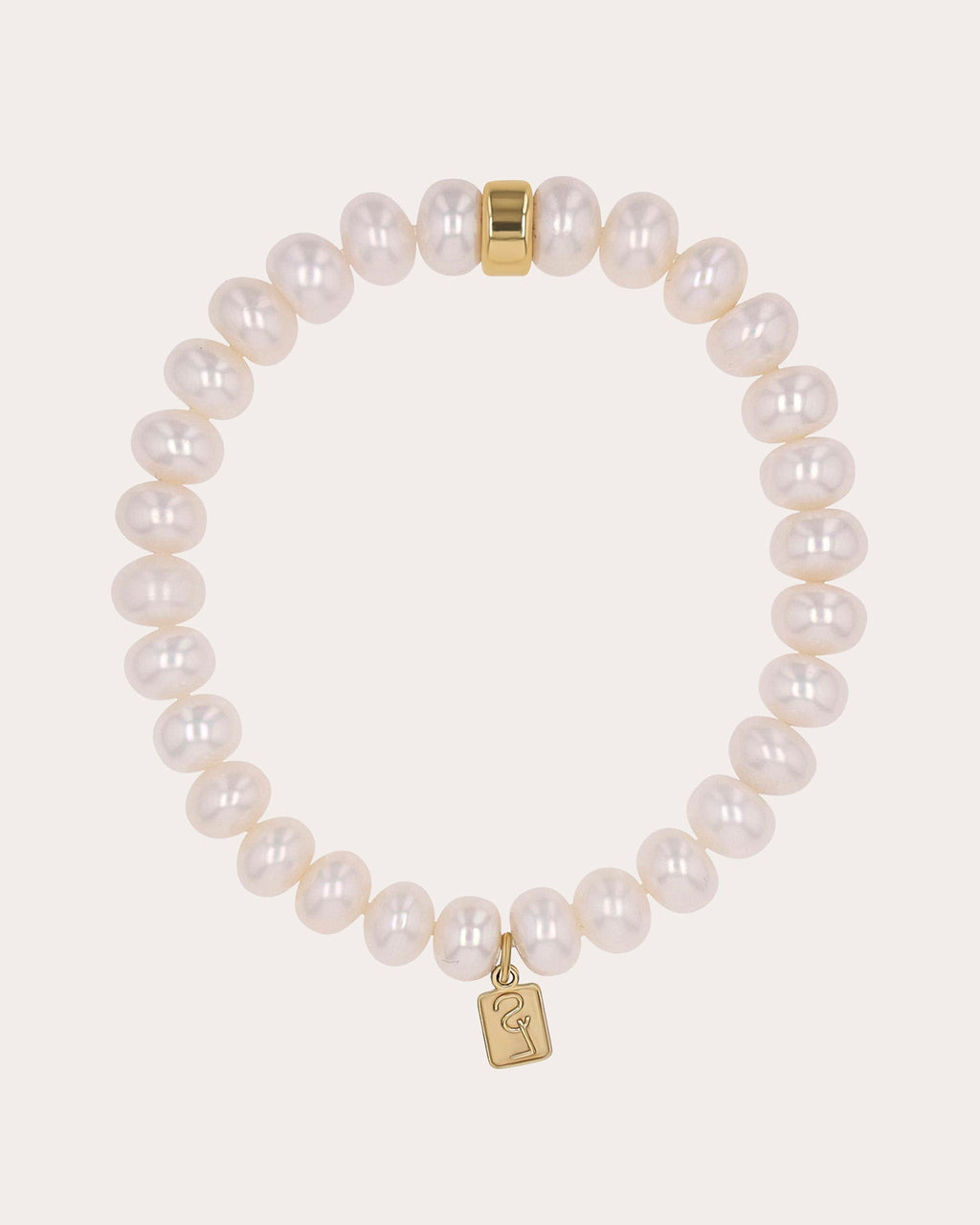 14K Gold Pearl Rondelle Bead Bracelet