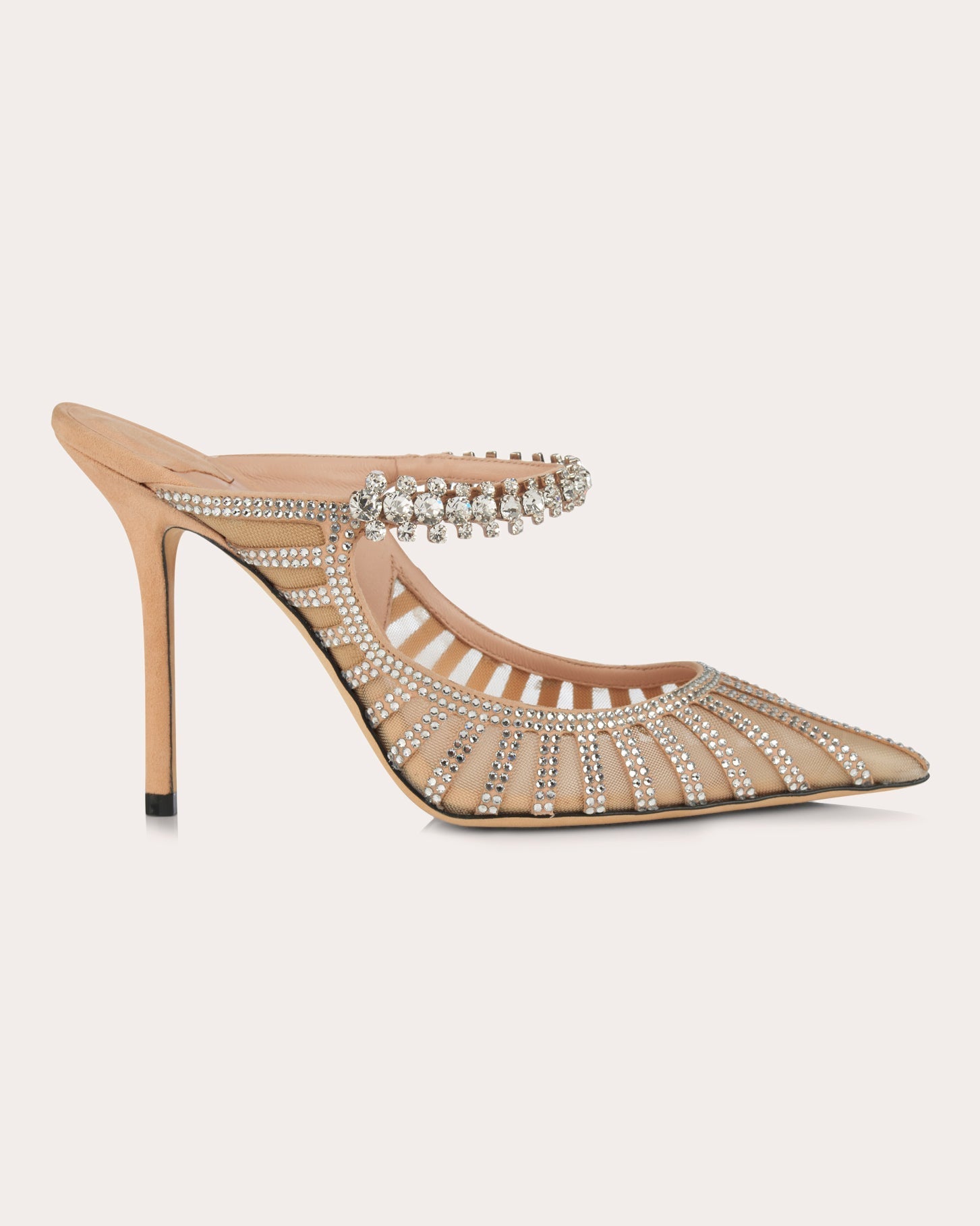 Bing 100 Crystal-Embellished Suede Mesh Mule