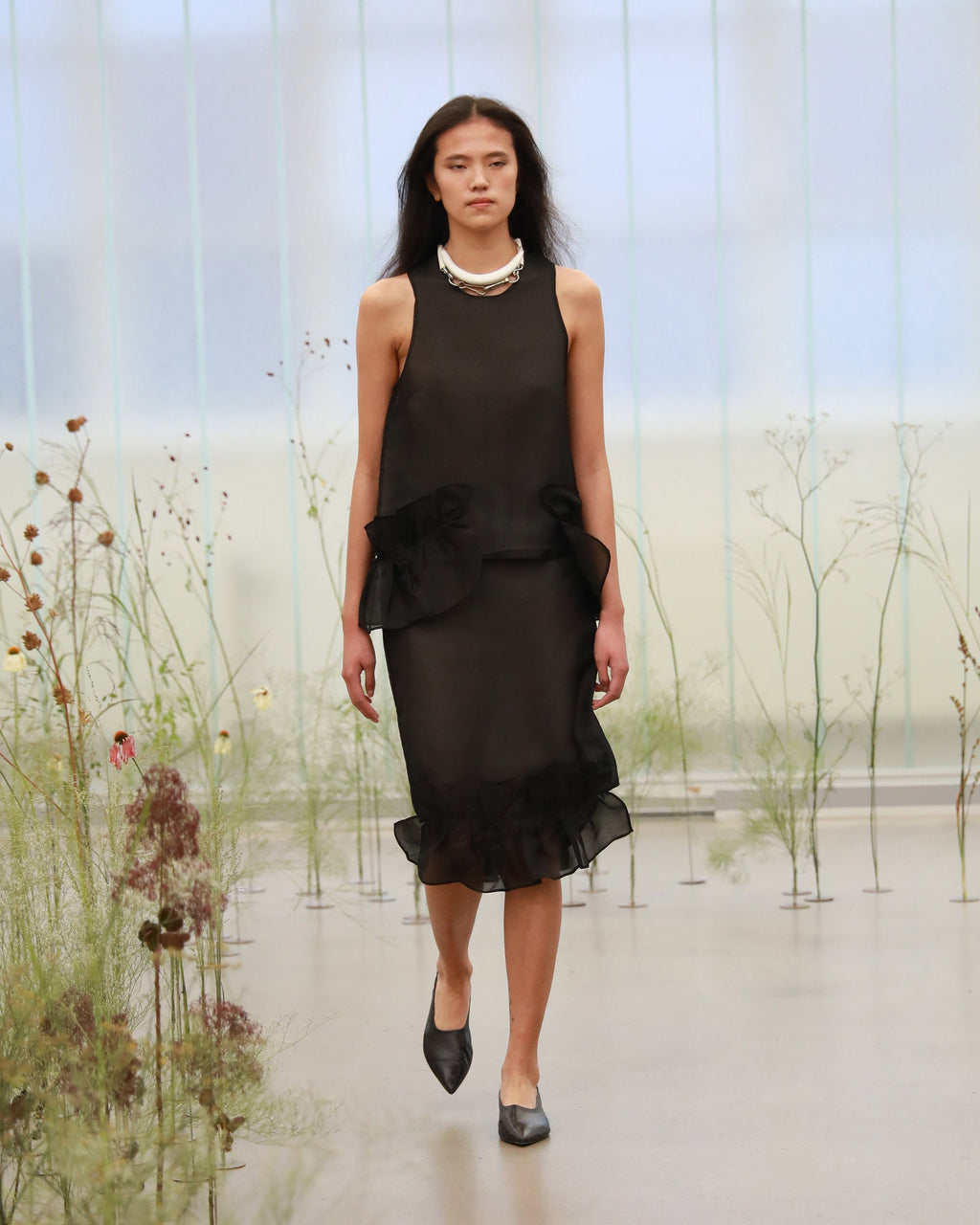 Silk Organza Frill Skirt