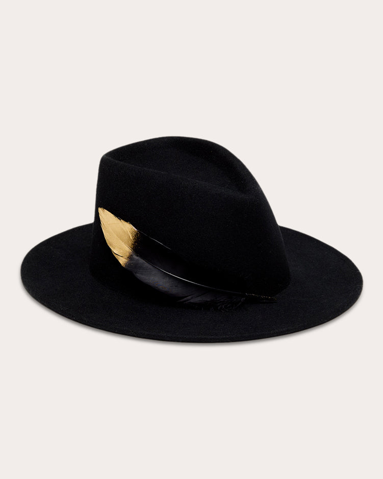 Blaine Feather-Embellished Wool-Felt Fedora