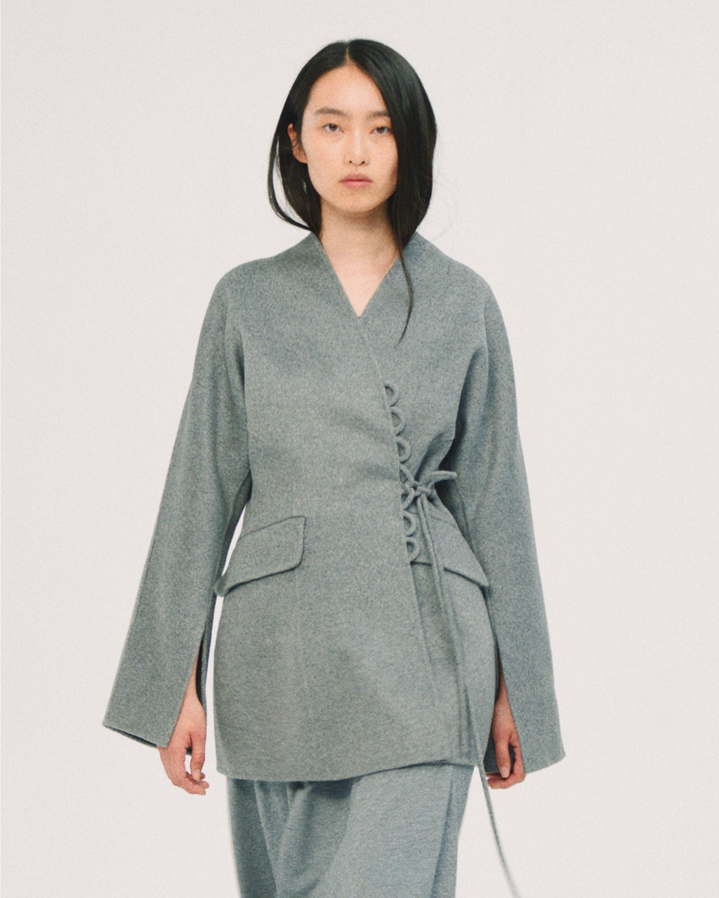 Lalou Wool-Felt Wrap Blazer