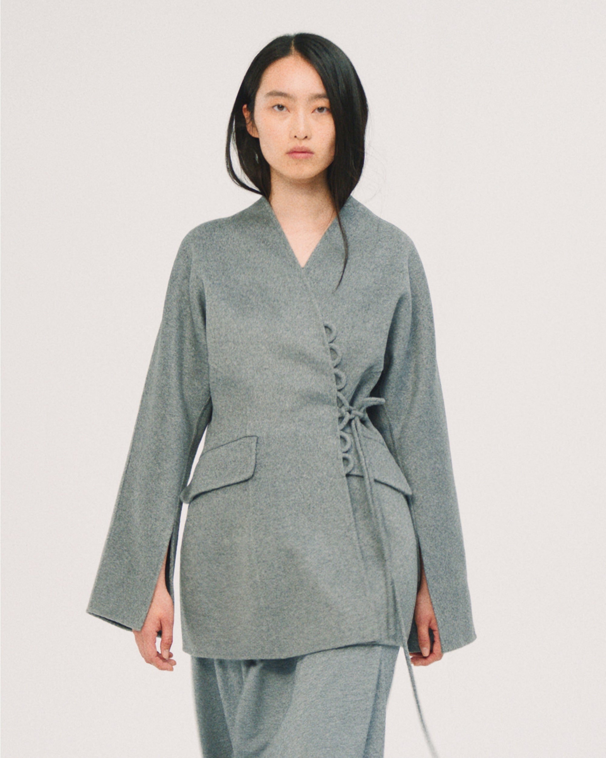 Lalou Wool-Felt Wrap Blazer