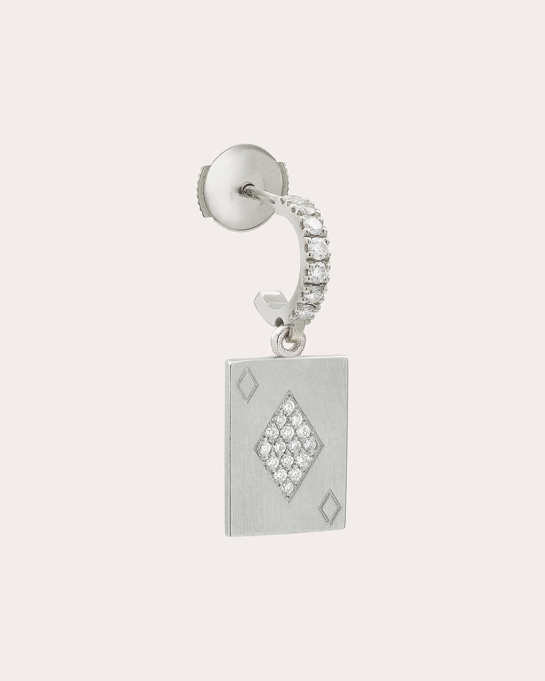 18k White Gold Honneur Charms Mono Earring