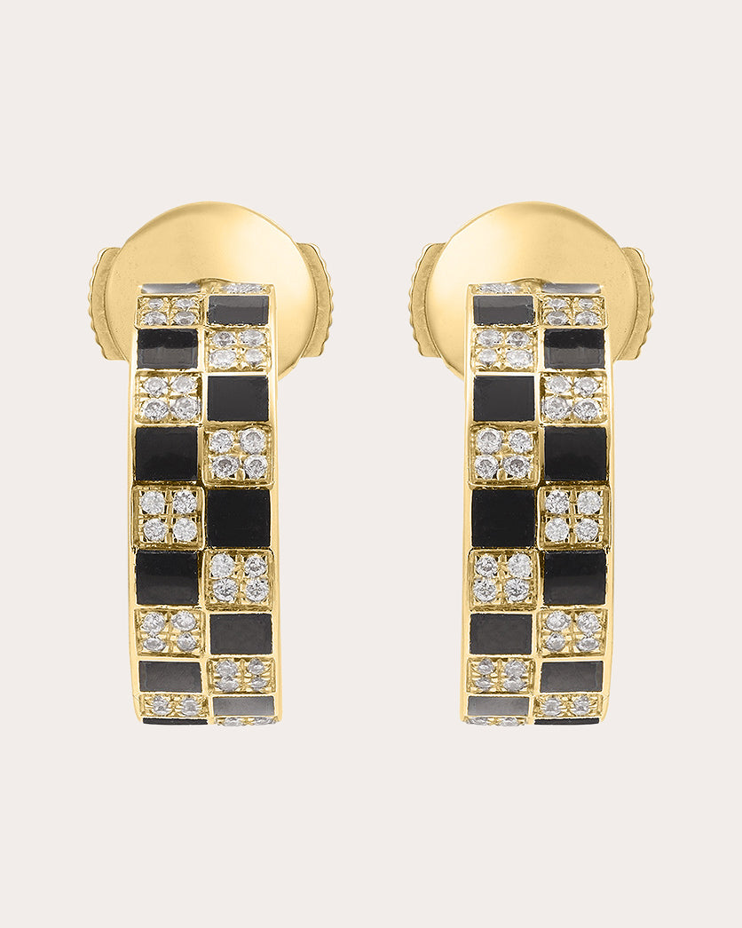 Illusion 18K Gold Lacquer and Lab-Grown Diamond Earrings