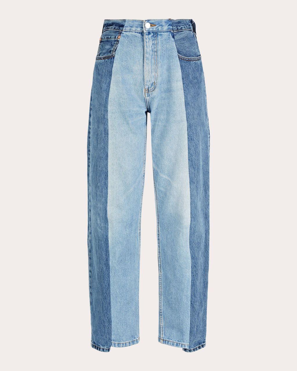 Boyfriend High-Rise Two-Tone Jeans