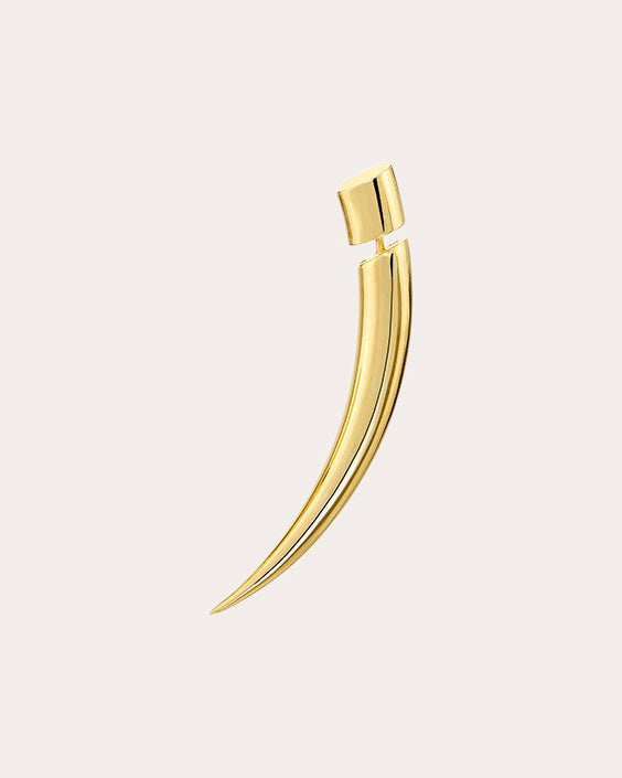 Large Tooth 18K Gold Single Earring