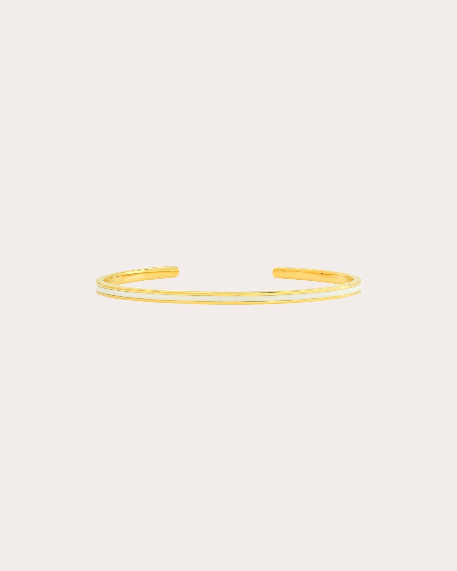 18K Gold White Enamel Cuff