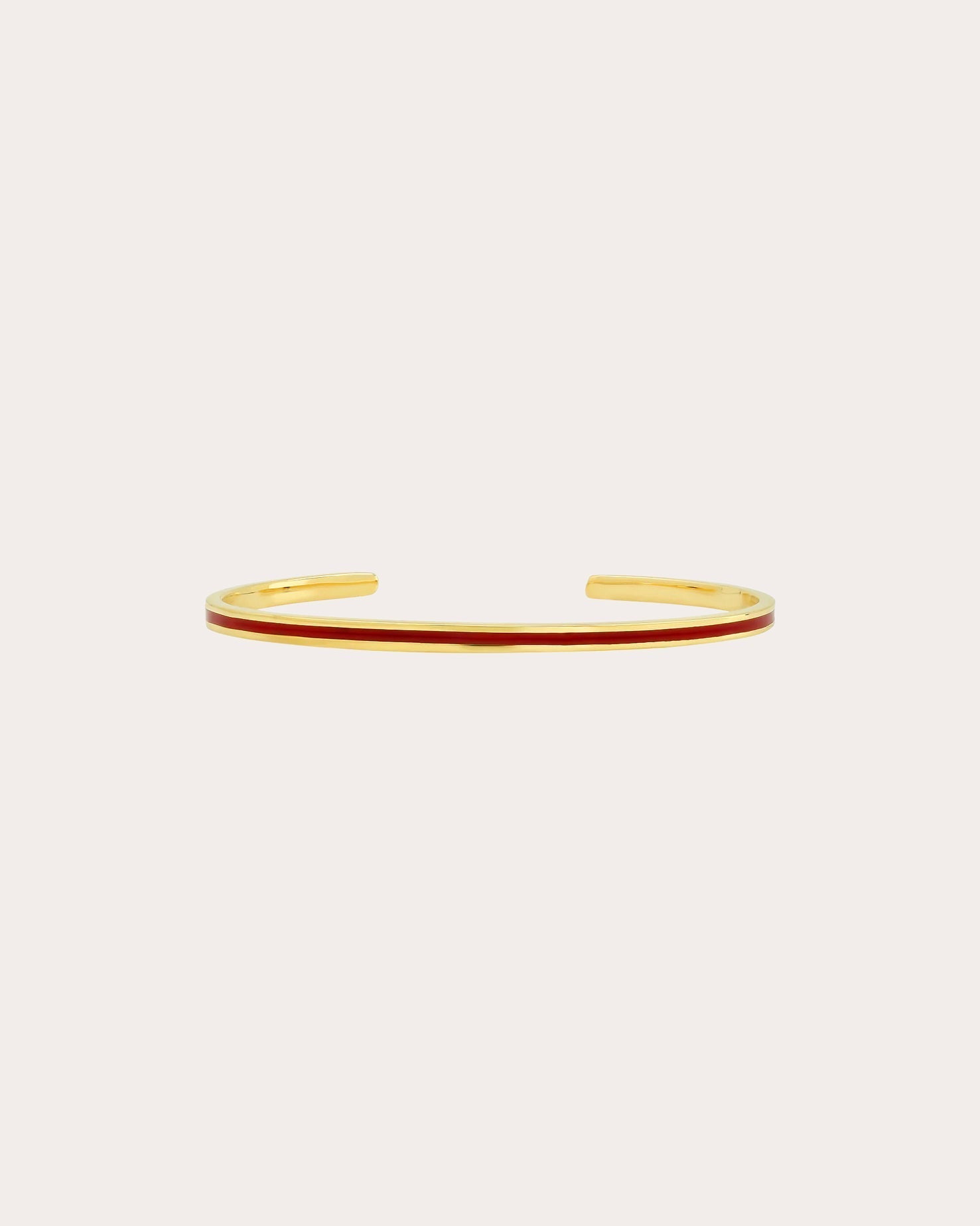 18K Gold Burgundy Enamel Cuff