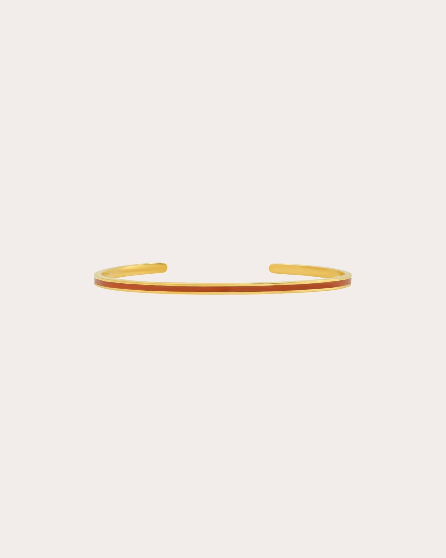 18K Gold Red Enamel Cuff
