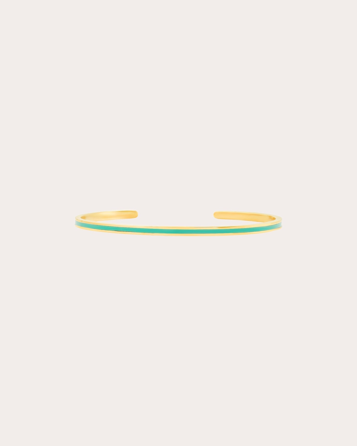 18K Gold Teal Enamel Cuff
