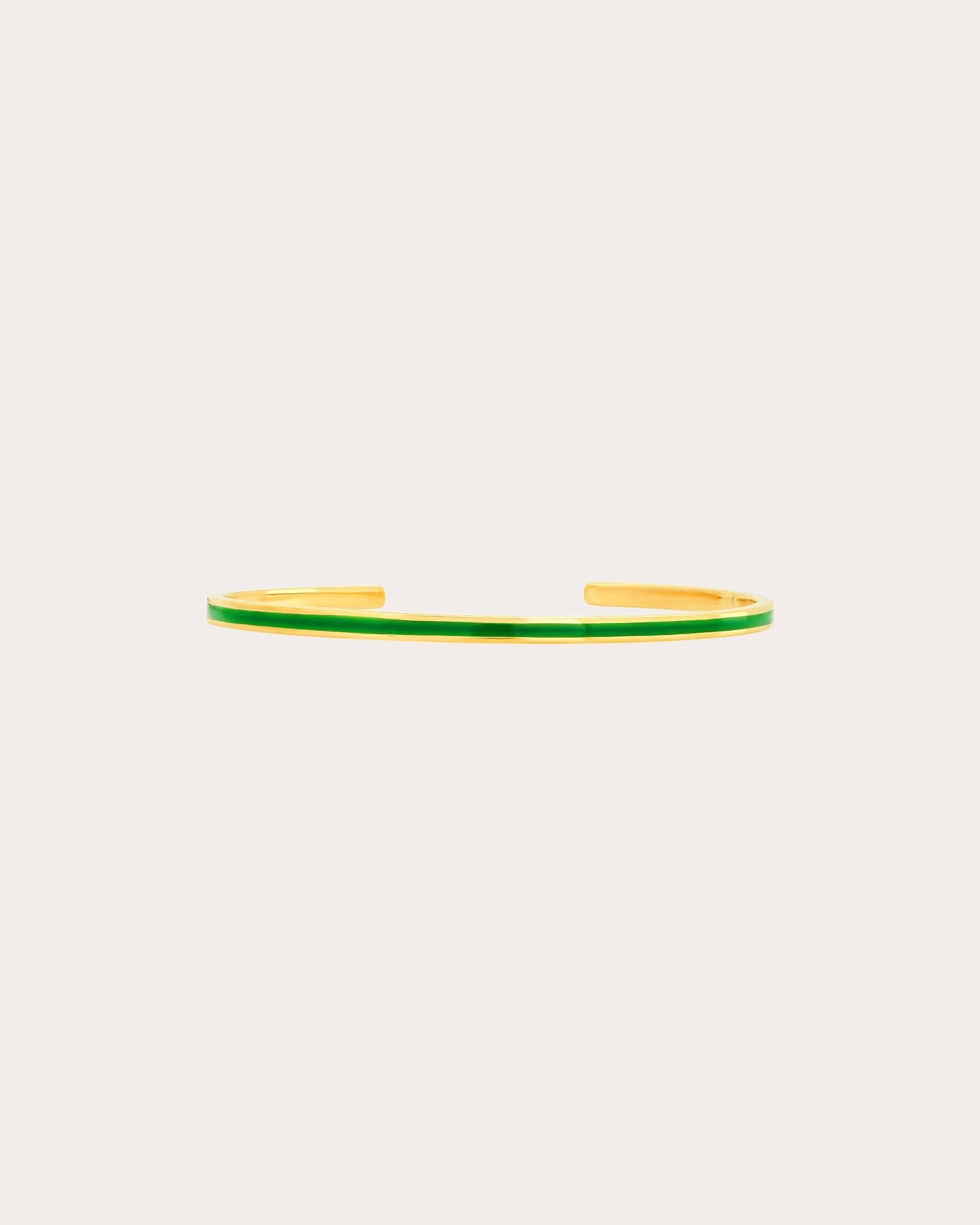 18K Gold Green Enamel Cuff