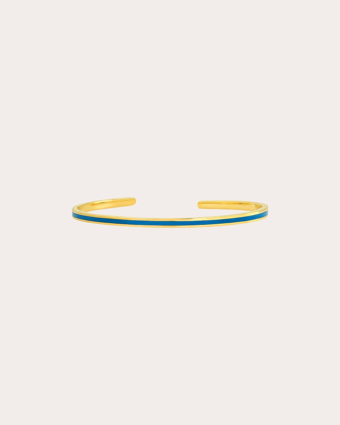 18K Gold Light Blue Enamel Cuff