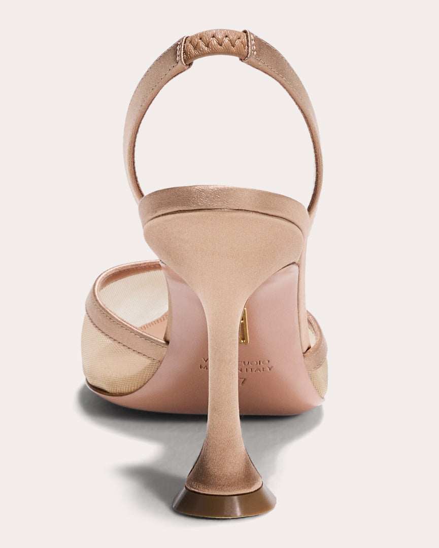Esme 95 Satin Trimmed Mesh Slingback Pump