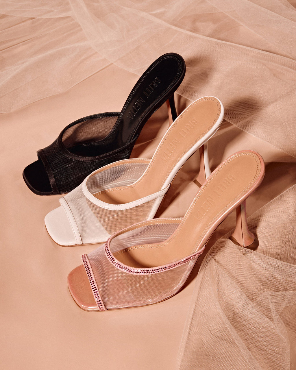 Candy 95 Leather Trimmed Mesh Mule
