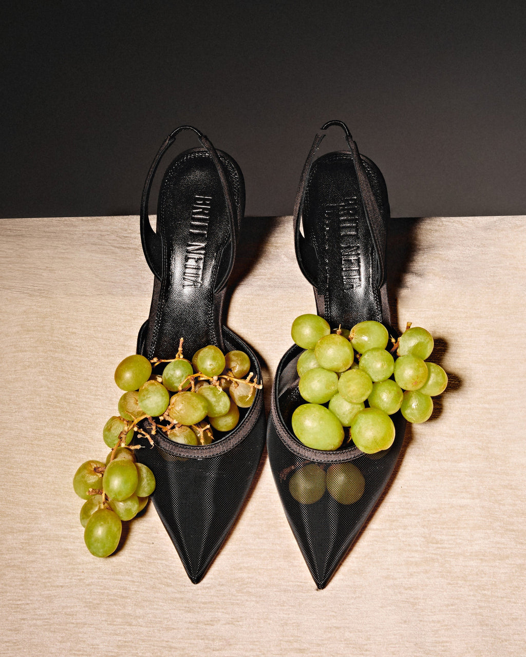 Esme 60 Satin Trimmed Mesh Slingback Pump