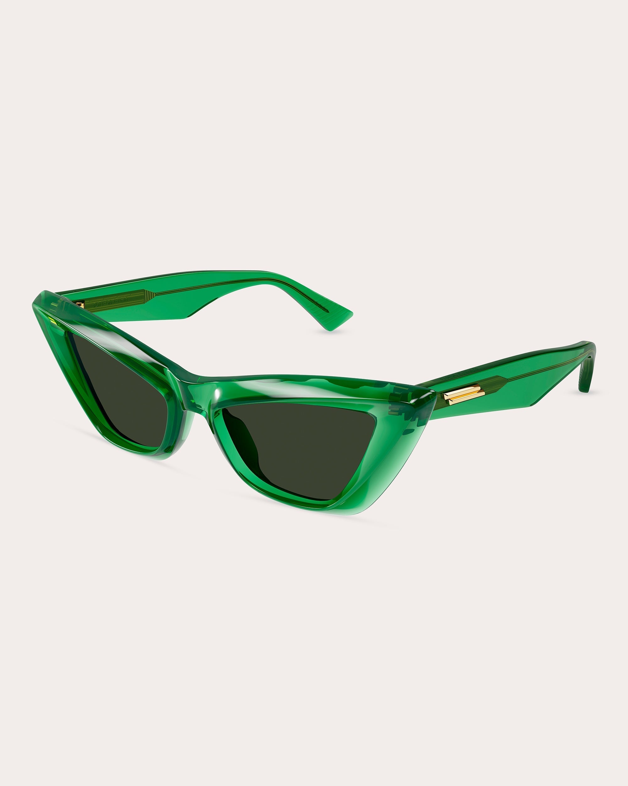 Shiny Transparent Green Cat-Eye Sunglasses