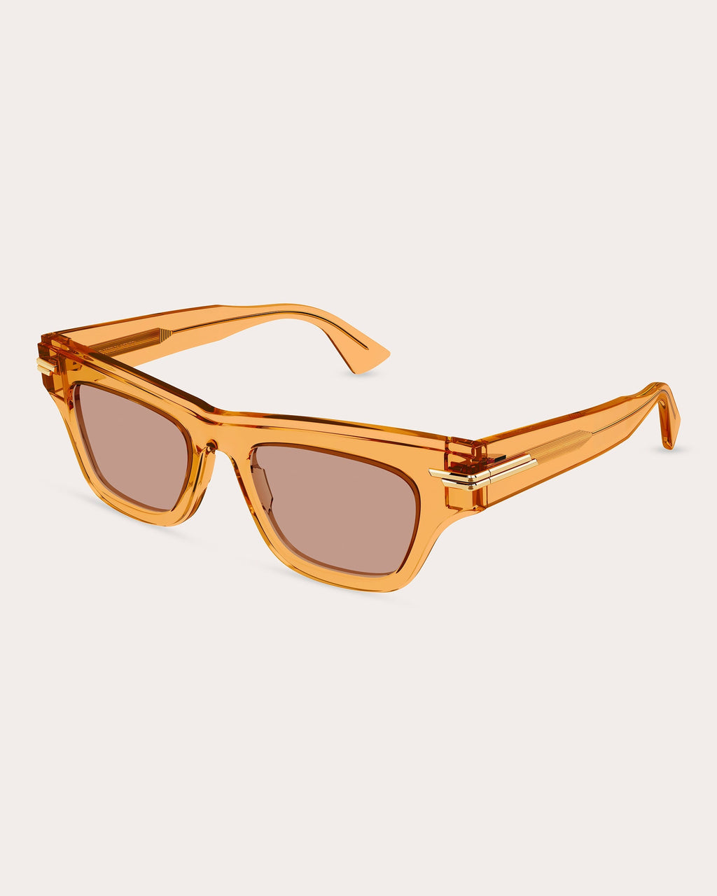 Shiny Transparent Orange Square Sunglasses