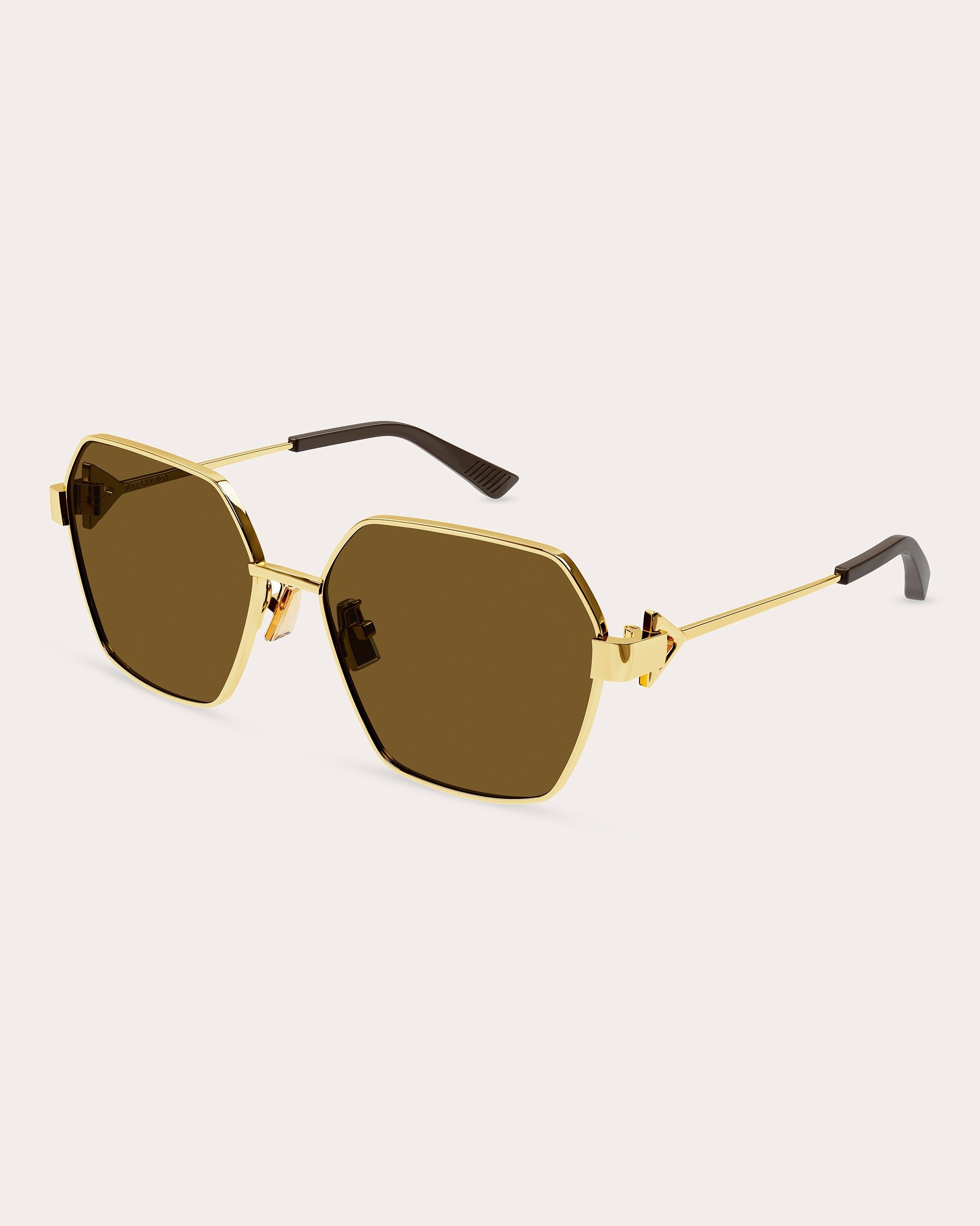 Shiny Gold Geometric Sunglasses