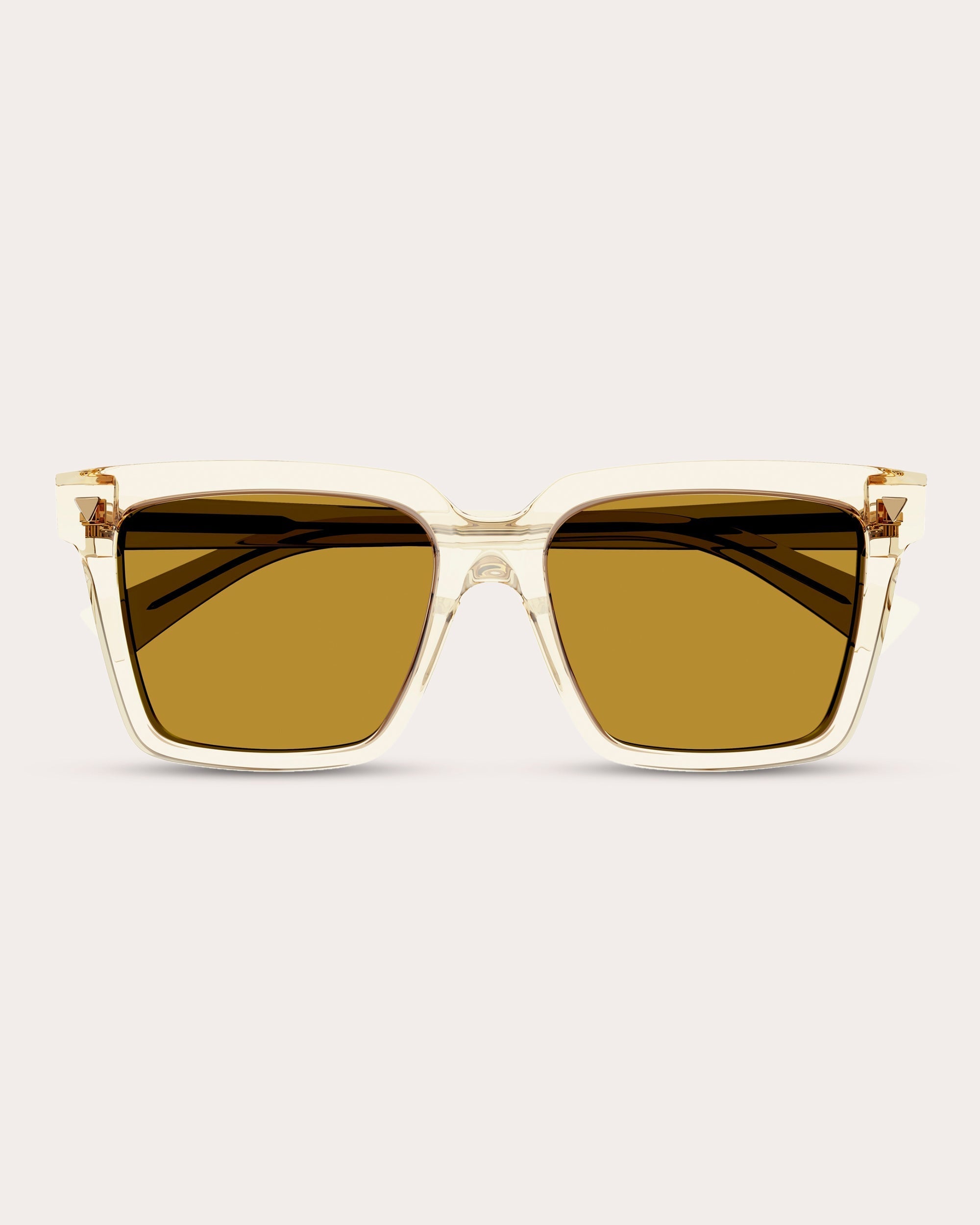 Triangle Stud Transparent Square Sunglasses