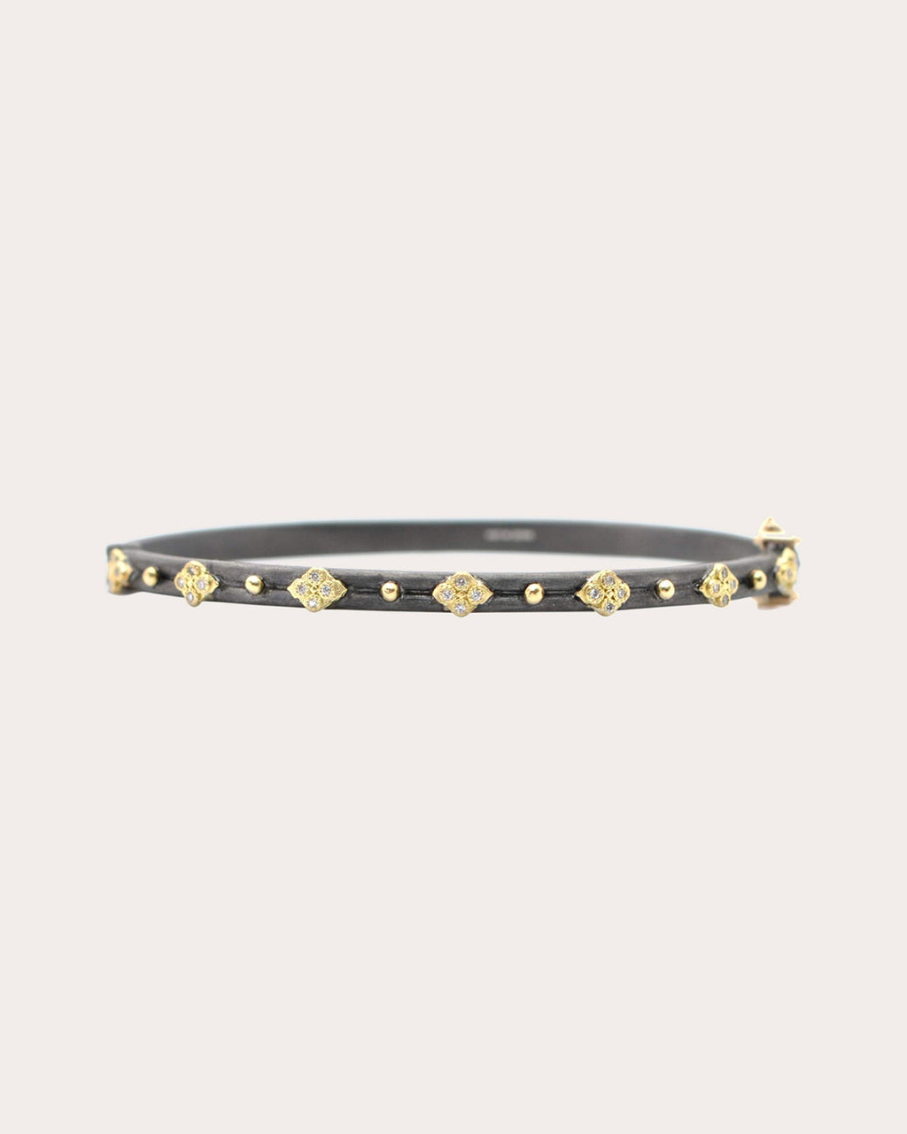 Old World Blackened Sterling Silver 18K Gold Diamond Bracelet