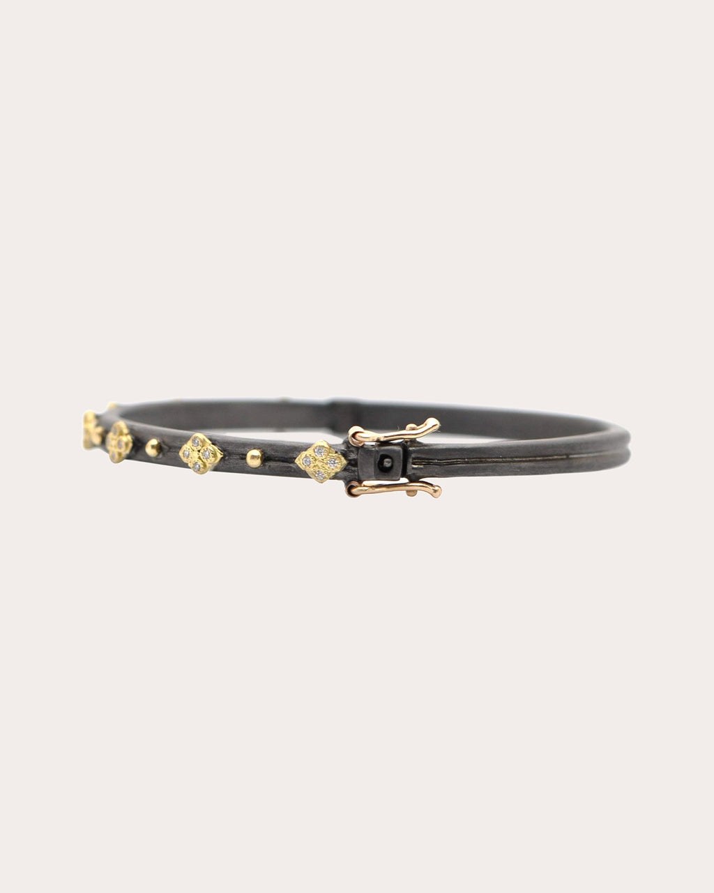 Old World Blackened Sterling Silver 18K Gold Diamond Bracelet