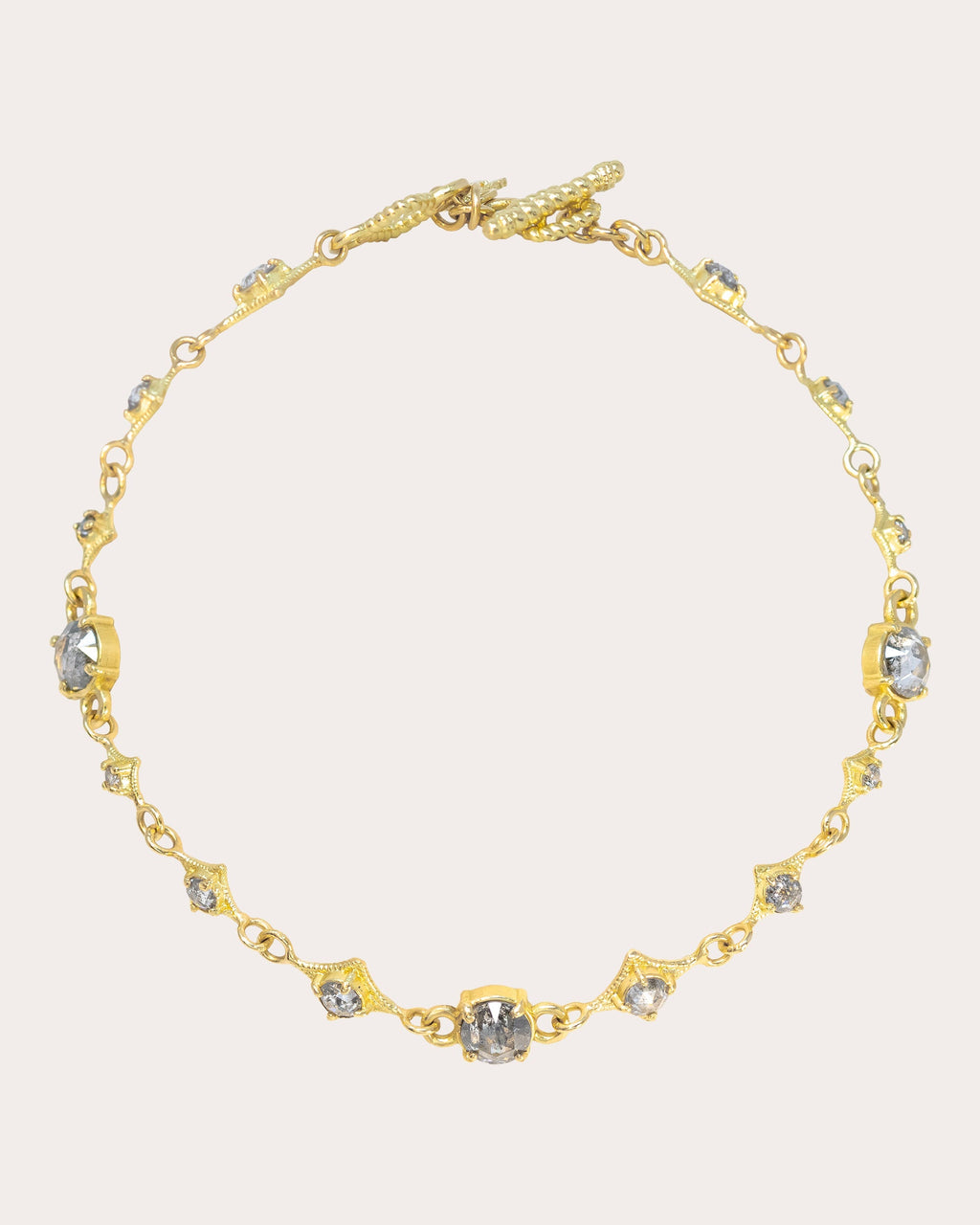 18K Gold Grey Diamond Bracelet