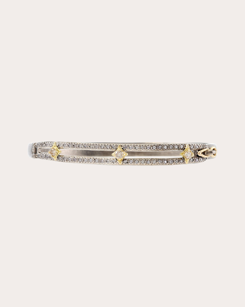Sterling Silver 18K Gold Diamond Bracelet