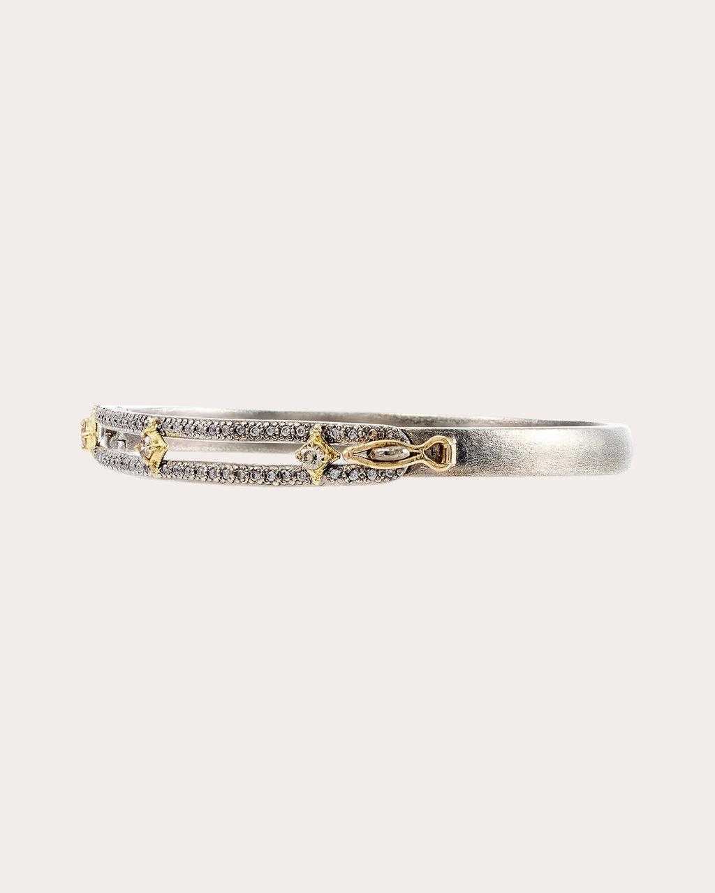 Sterling Silver 18K Gold Diamond Bracelet