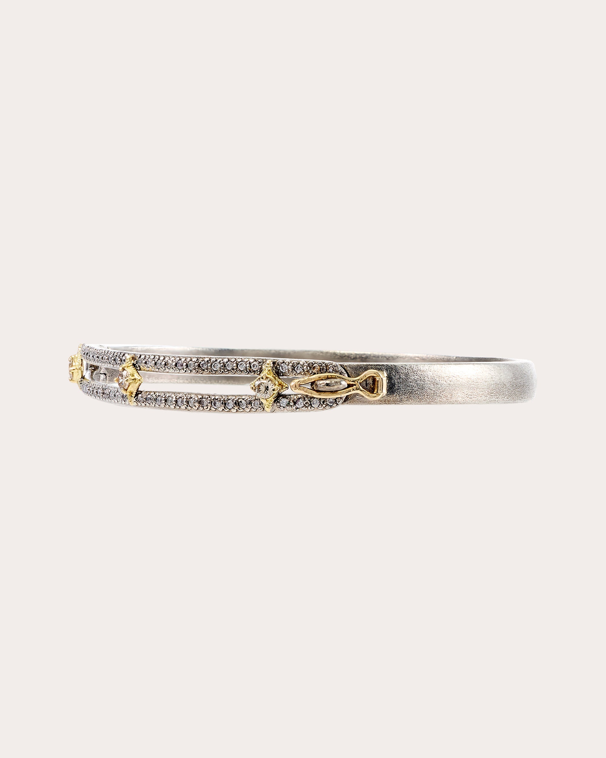 Sterling Silver 18K Gold Diamond Bracelet