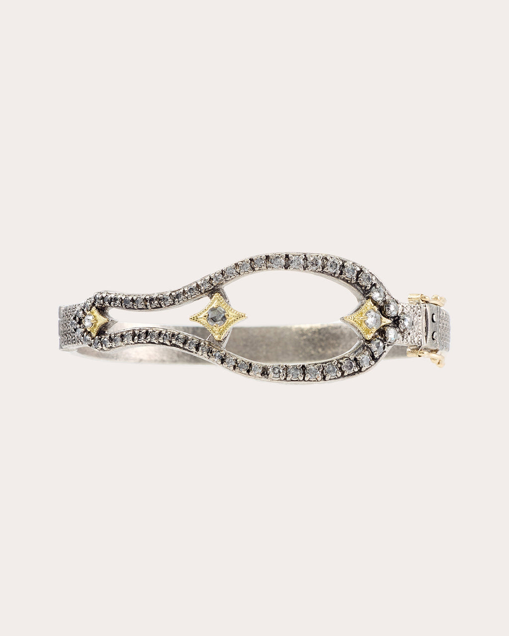 Horseshoe Sterling Silver 18K Gold Diamond Bracelet