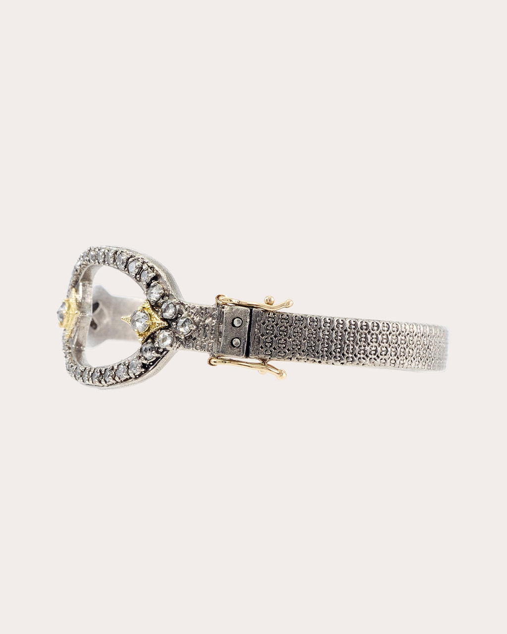 Horseshoe Sterling Silver 18K Gold Diamond Bracelet