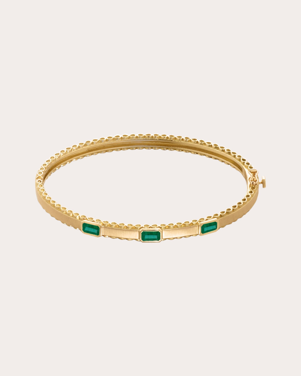 Infinity 18K Gold Emerald Bangle