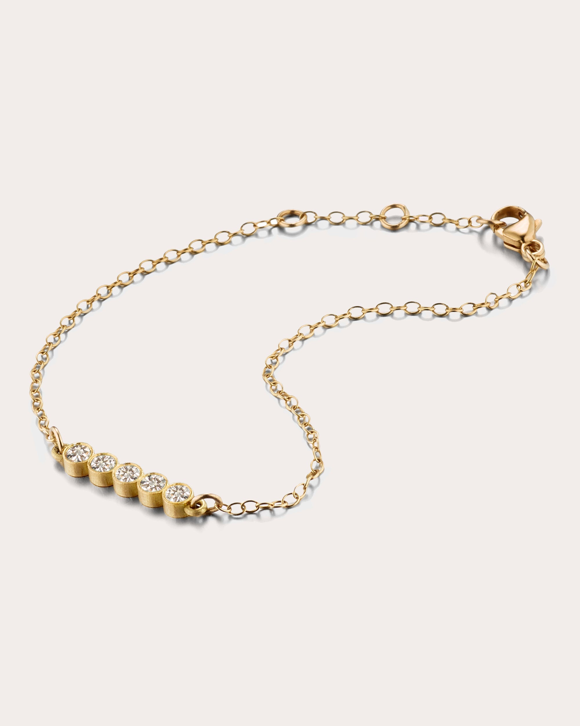 Circle of 5ths 18K Gold Diamond Bar Bracelet