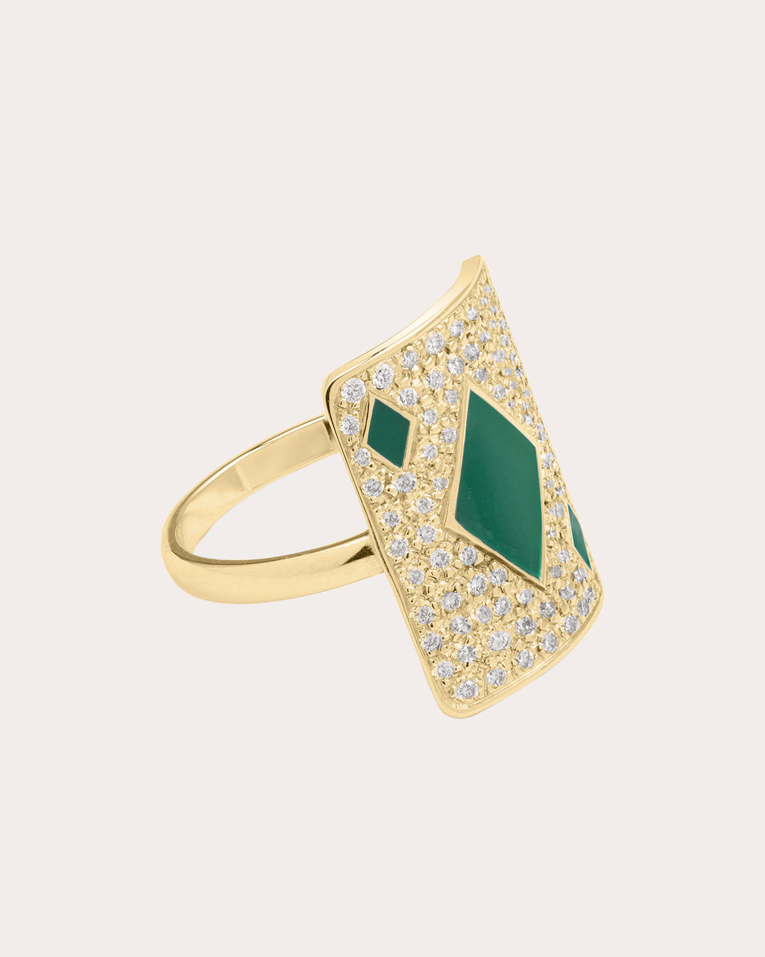 Lucky Honneur 18K Gold Lacquer and Lab-Grown Diamond Ring