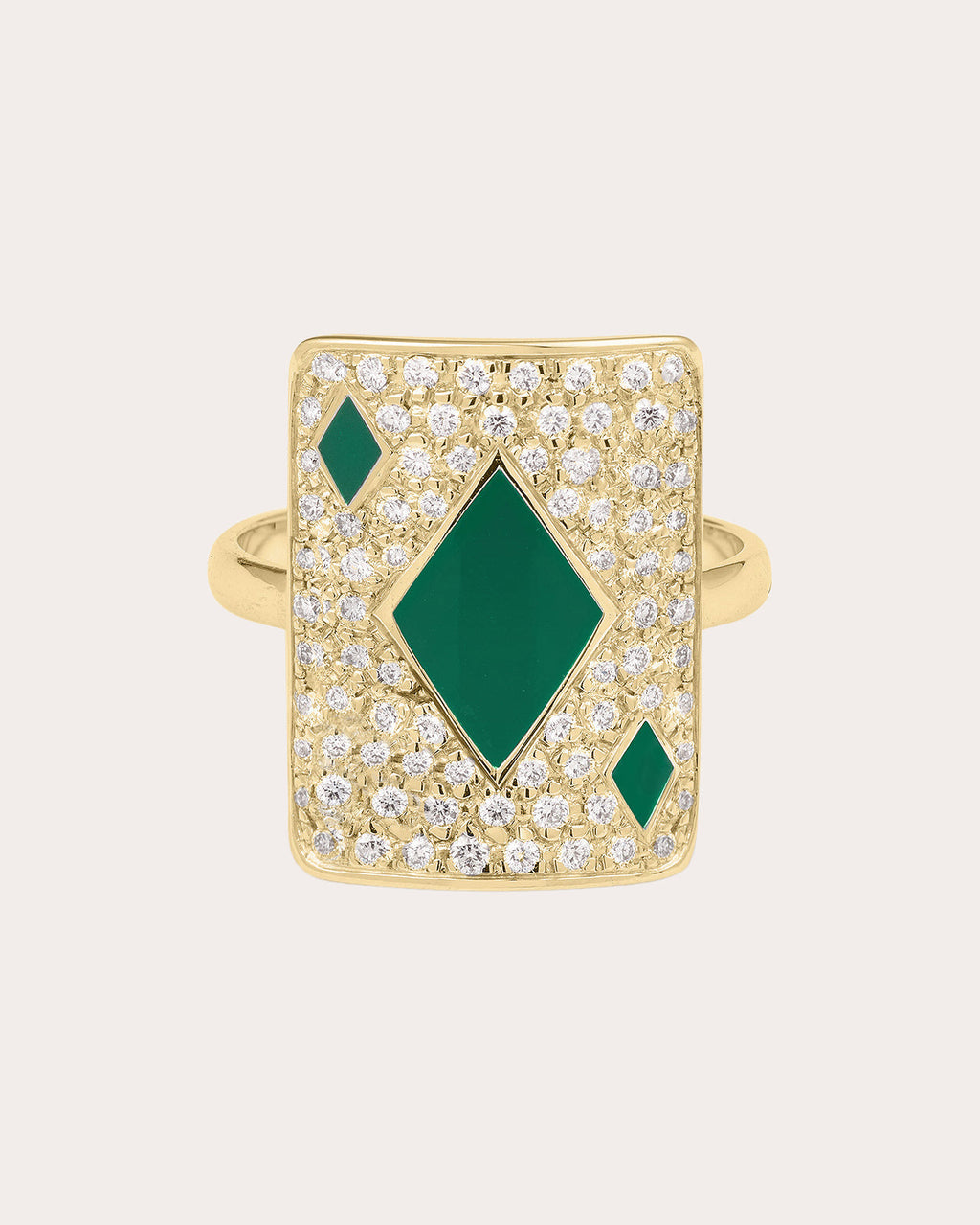 Lucky Honneur 18K Gold Lacquer and Lab-Grown Diamond Ring