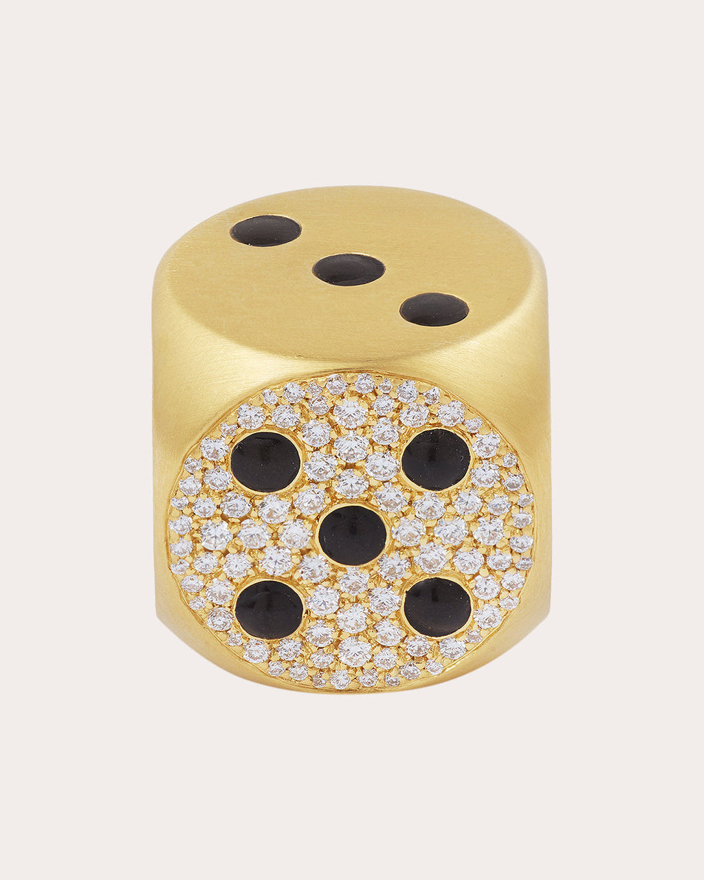 Mini Hasard 18K Gold Lacquer and Lab-Grown Diamond Ring