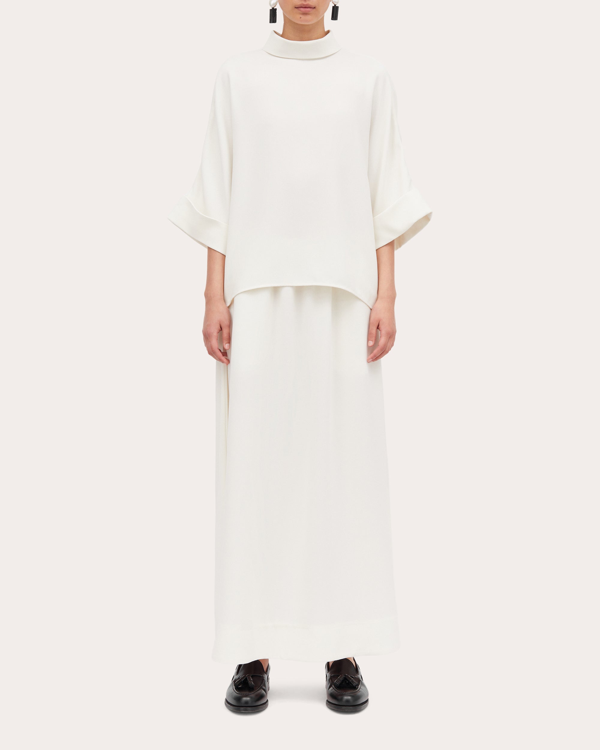Nasha Crepe-Georgette Midi Skirt