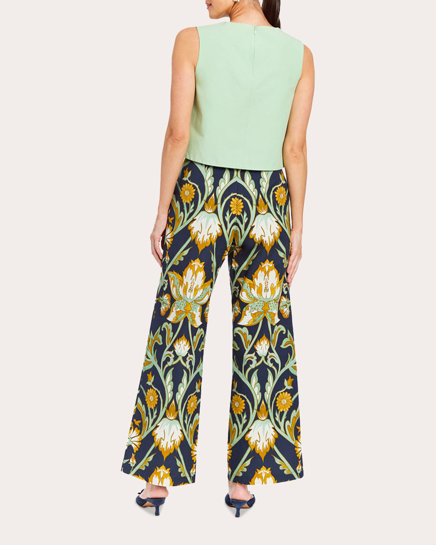 Antonella Floral Cotton Wide-Leg Pants