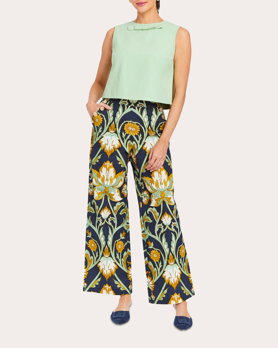 Antonella Floral Cotton Wide-Leg Pants