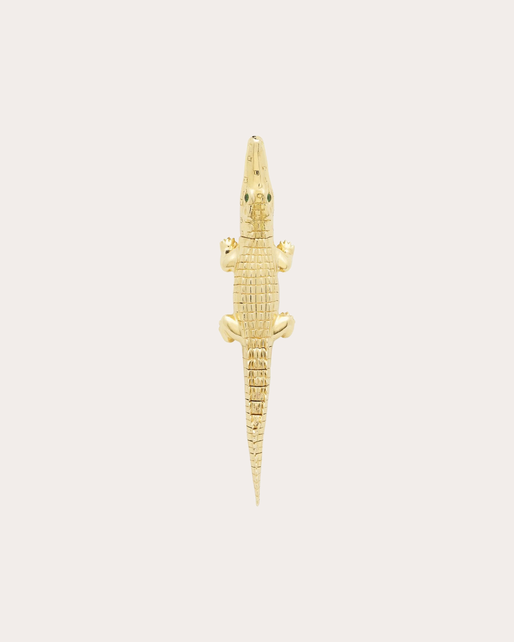 Alligator Bite 18K Gold Tsavorite Single Earring