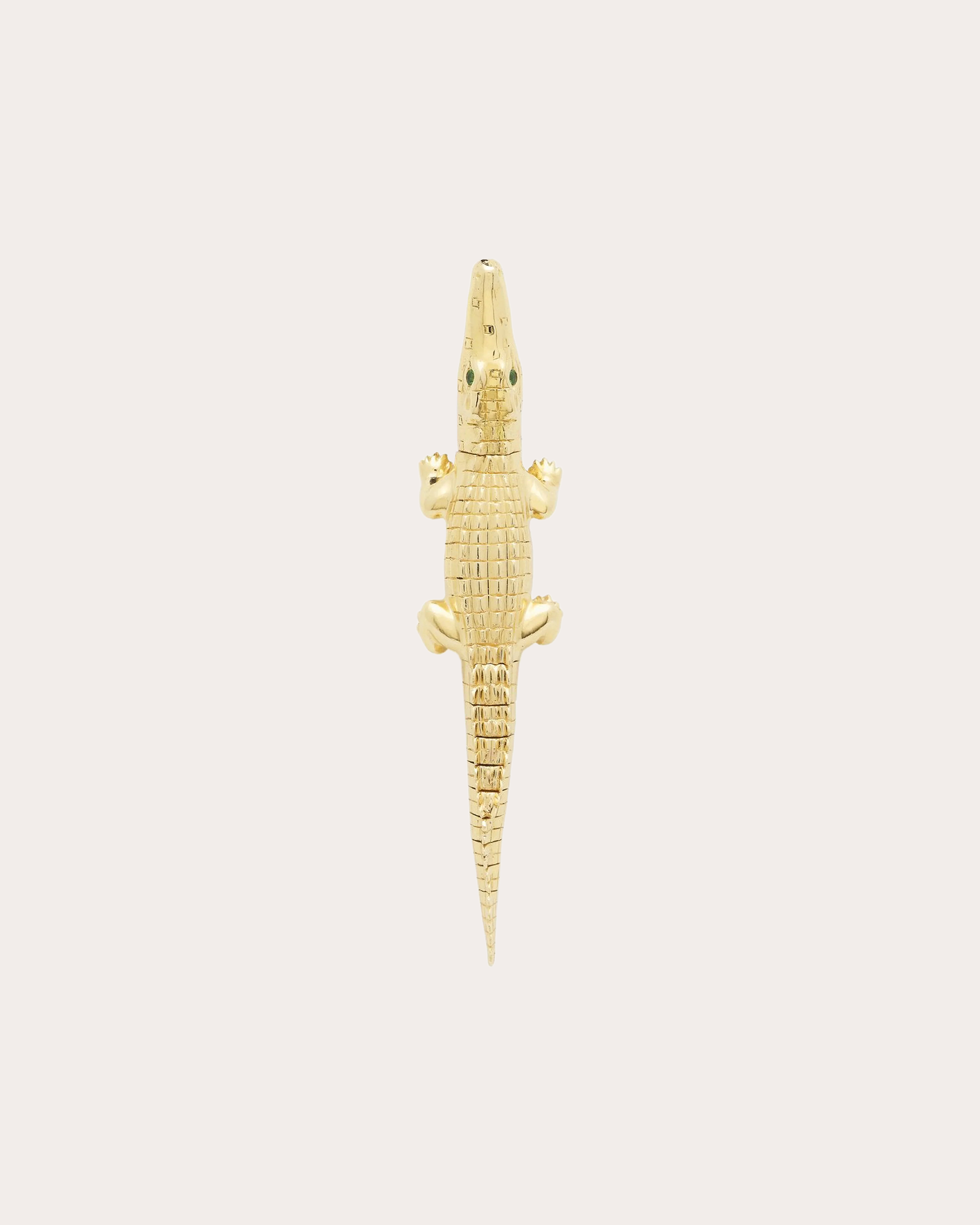 Alligator Bite 18K Gold Tsavorite Single Earring