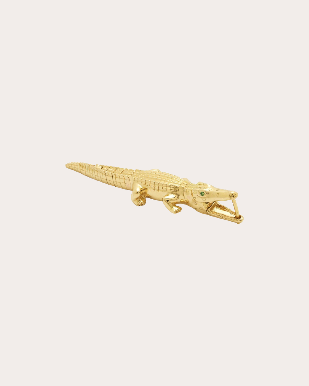 Alligator Bite 18K Gold Tsavorite Single Earring