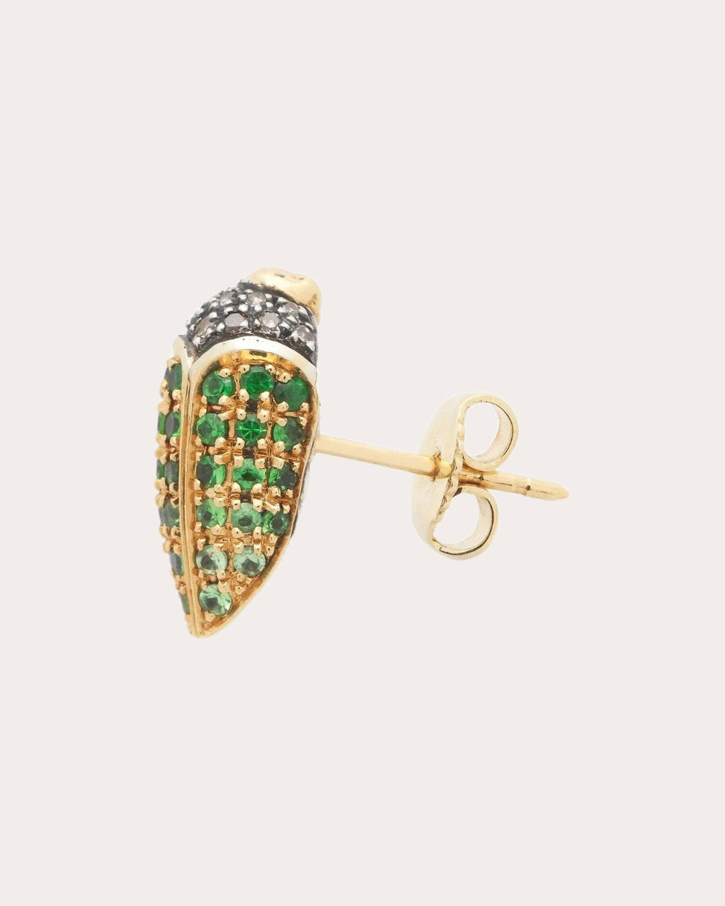 Mini Scarab 18K Gold Silver and Multi-Stone Single Earring