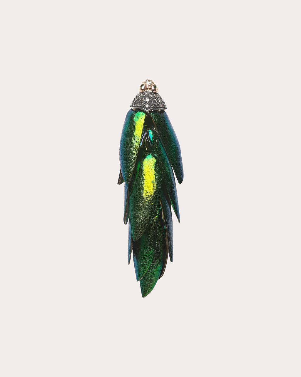 Scarab Bunch 18K Gold Silver and Diamond Single Earring