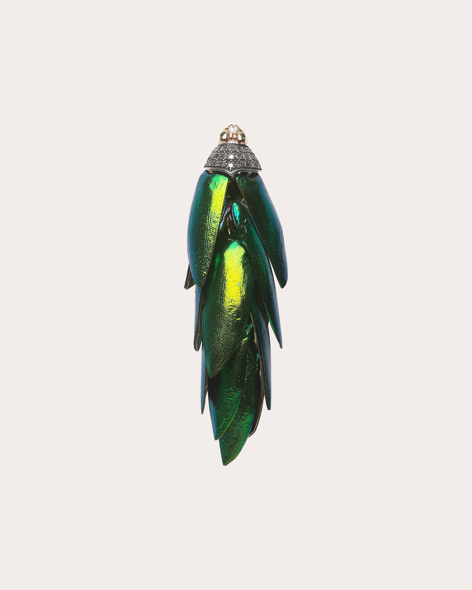 Scarab Bunch 18K Gold Silver and Diamond Single Earring